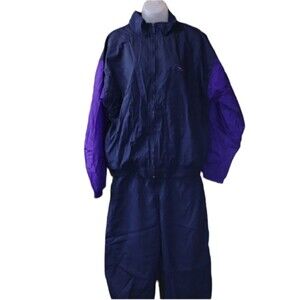 Reebok 90s Black & Purple Tracksuit Set Medium Vintage Athleisure Streetwear